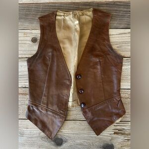 Vintage Brown Leather Vest Buttery Soft and Great for Cosplay